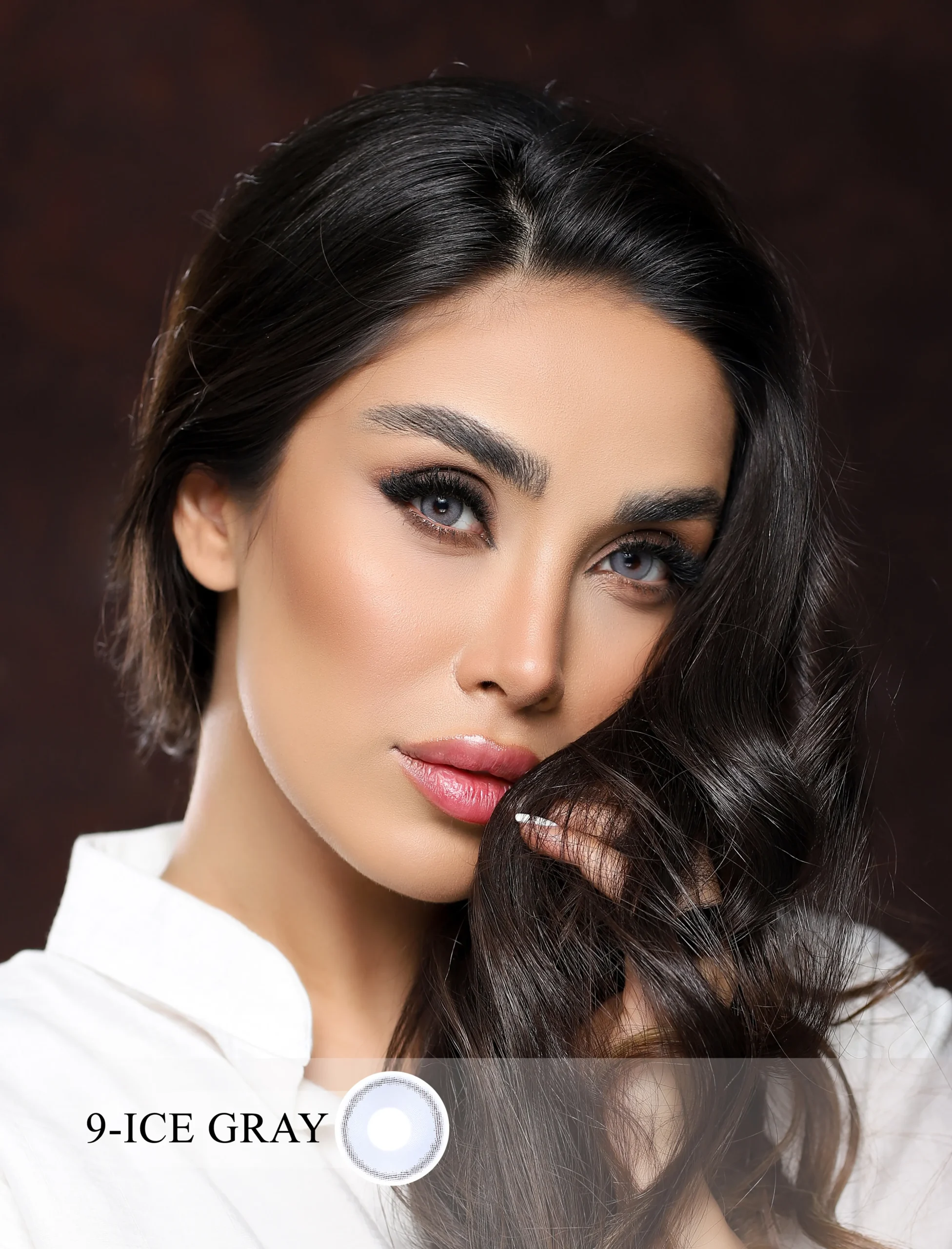 9 لنز رنگی آیس گری(آبی دور محو طبیعی) - تصویر 1